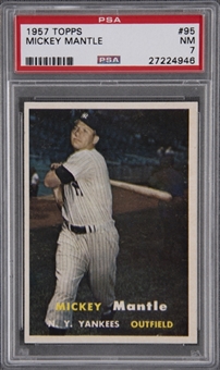 1957 Topps #95 Mickey Mantle – PSA NM 7